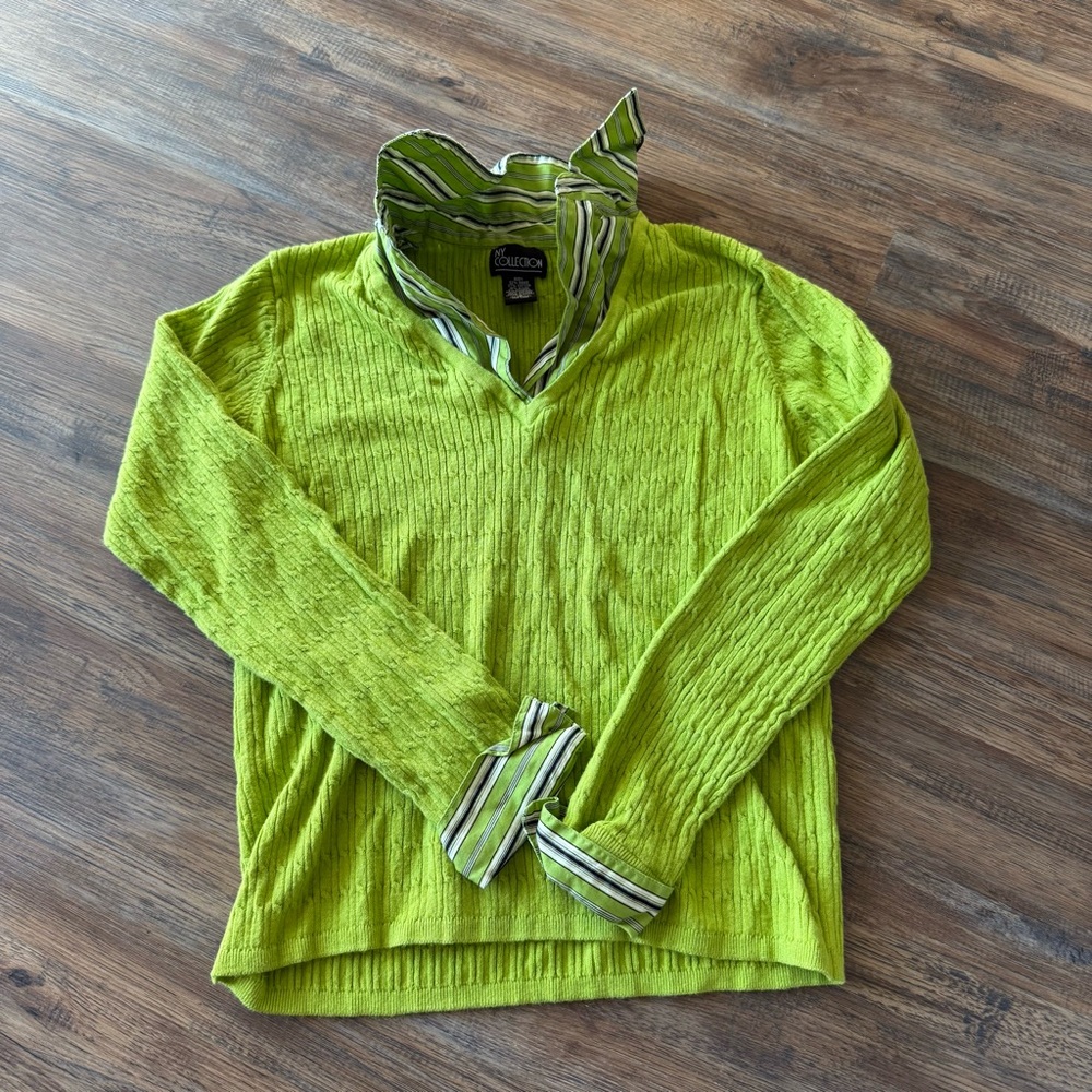 NY Collection Green Sweater